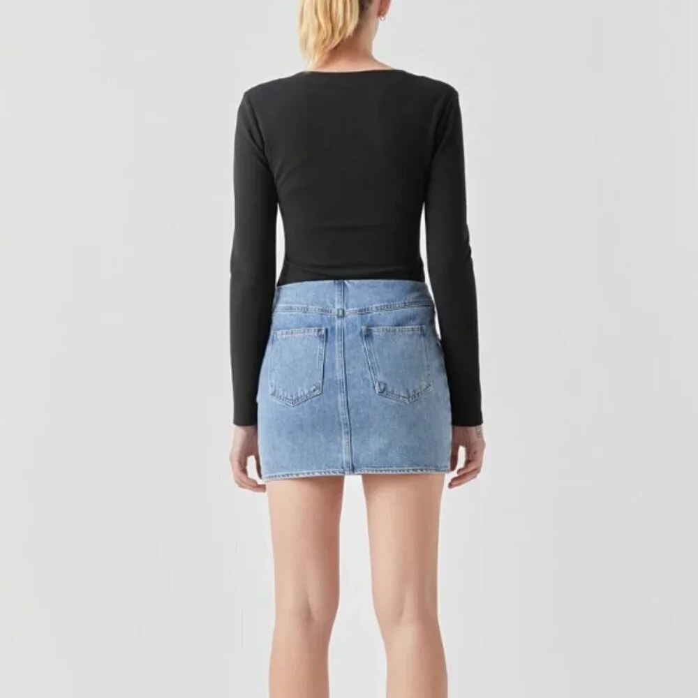 Grey Lab Square Neck Shoulder Pad Bodysuit Size M | MSRP $80 | Color: Black - Picture 2 of 8